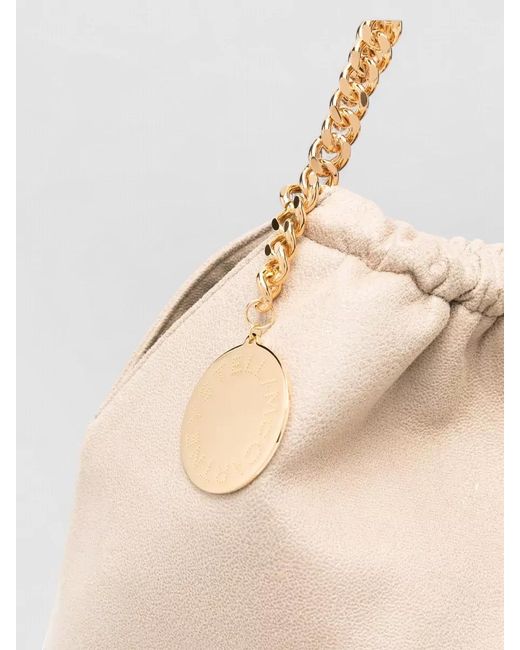 Stella McCartney Natural Falabella Medium Drawstring Crossbody Bag