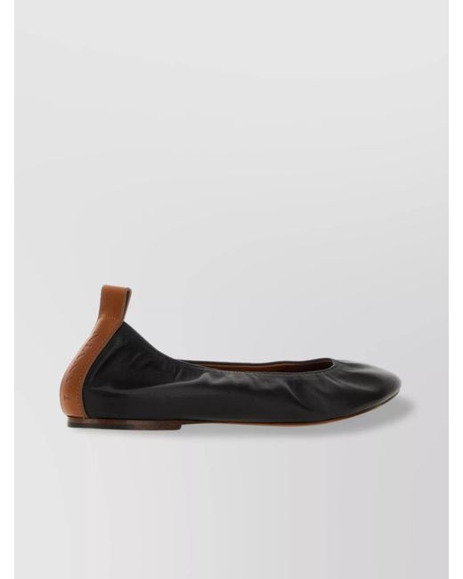 Lanvin Black Leather Ballerina Flats