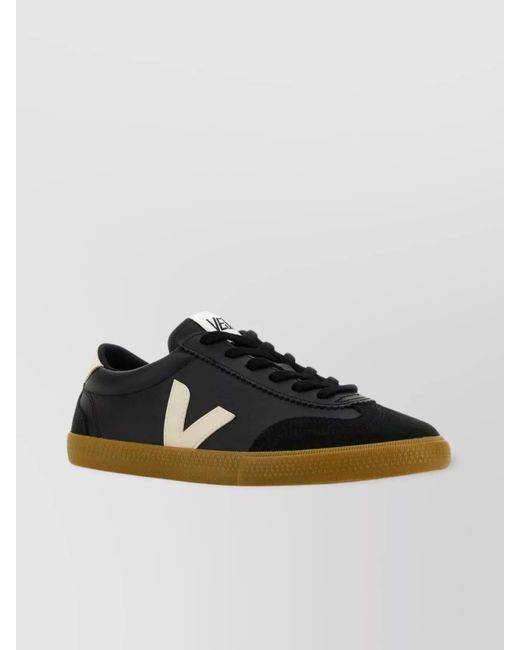 Veja Black Leather Low-Top Sneakers
