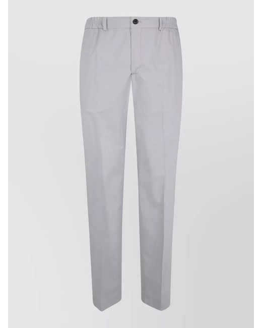 Incotex White Elastic Waist Chino Trousers for men