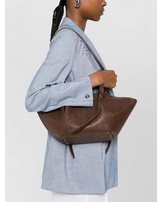 Yuzefi Brown Suede Mochi Tote Bag Long Handles