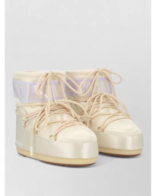 Moon Boot Natural Low Ankle Boots Flat Sole Round Toe