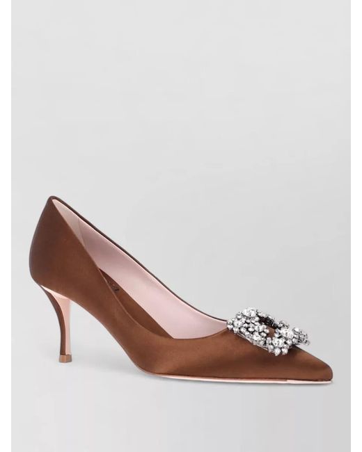 Roger Vivier Brown High Heel Pumps Pointed Toe Stiletto