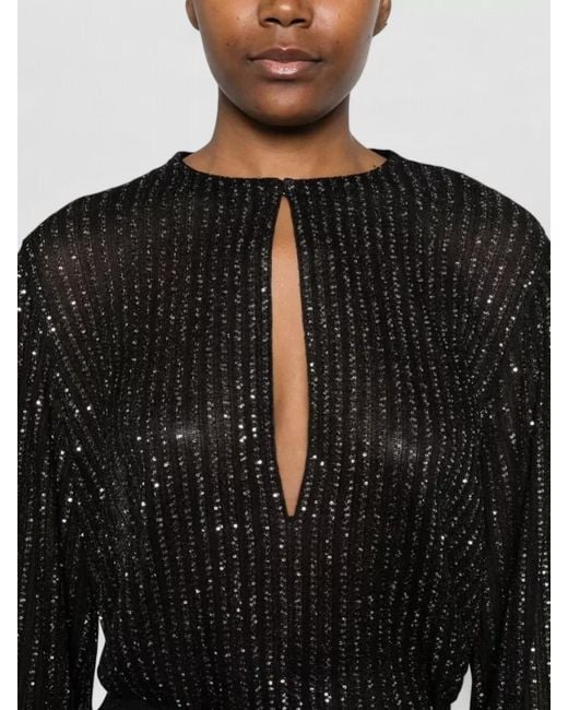 Missoni Black Sequin-Embellished Cutout Blouse