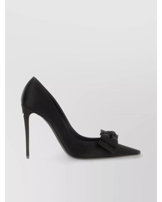 Dolce & Gabbana Black Silk Satin Pointed-Toe Pumps