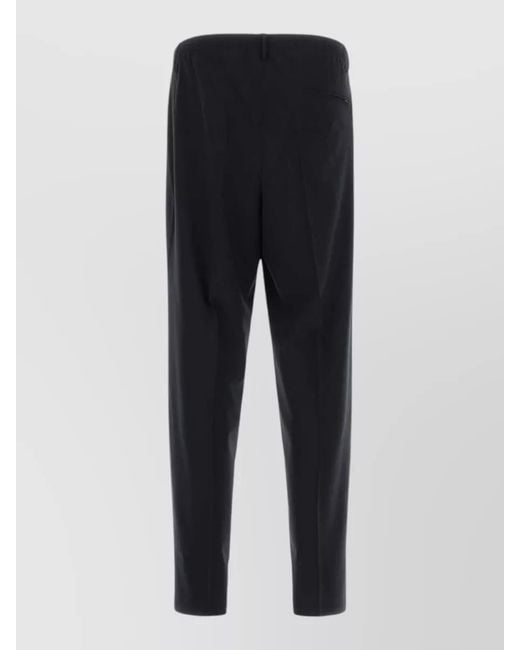 Cellar Door Blue Stretch Jersey Wide Leg Ezio Cropped Trousers for men