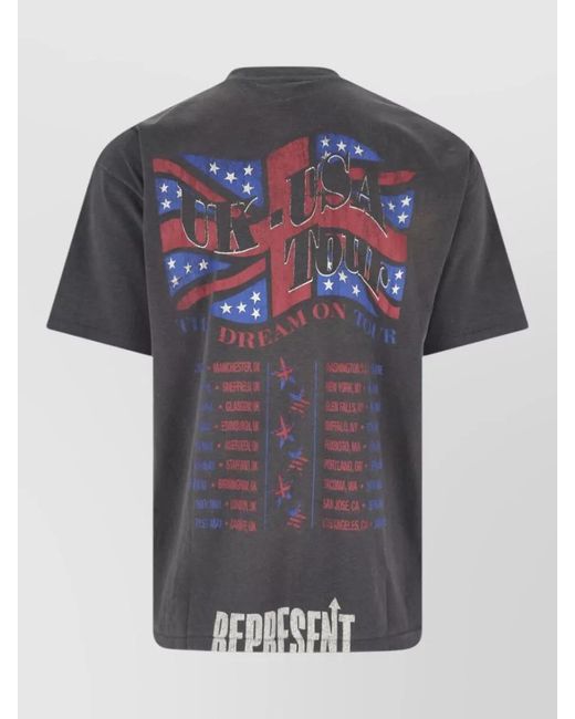 Represent Black Graphic Print Crew Neck Short Sleeve T-Shirt for men