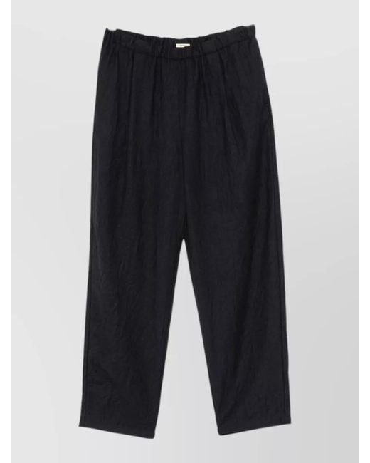 Apuntob Blue Crinkled Virgin Wool Trousers