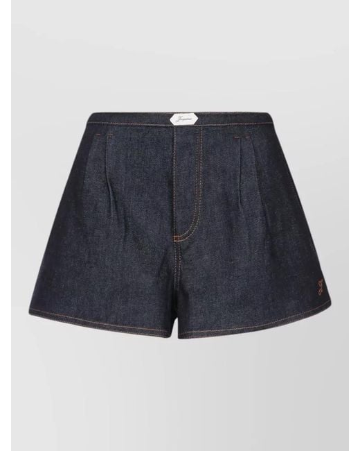 Jacquemus Blue Amelo Shorts Contrast Stitching Elastic Waistband