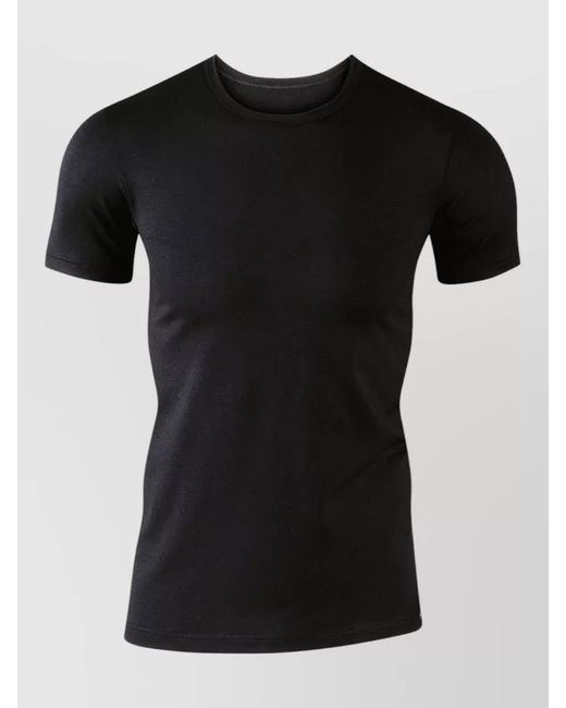Calida Black Short Sleeve Crew Neck Plain Top for men