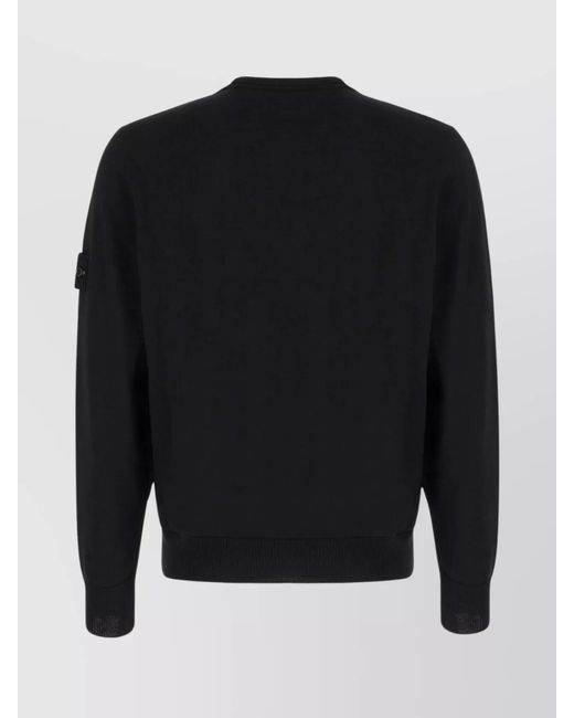 Stone Island Blue Wool Crew Neck Jumper for men