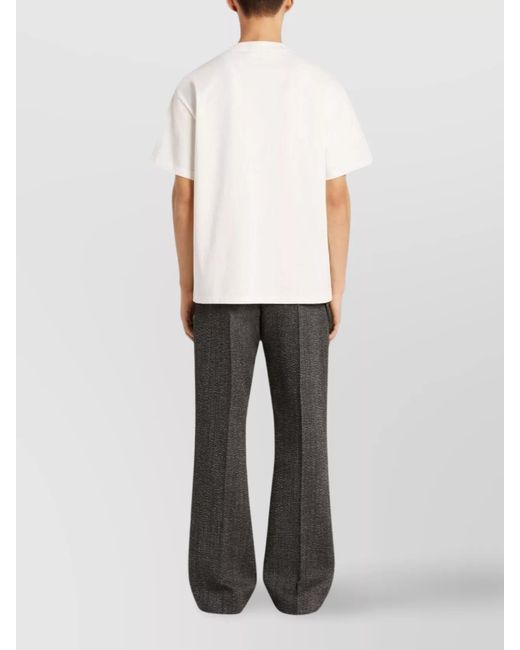 Courreges White Cotton Crew Neck Short Sleeve T-Shirt for men