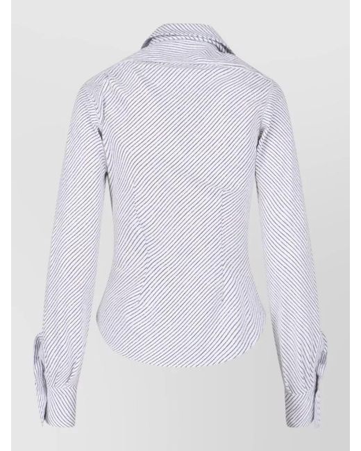 Vivienne Westwood Blue Long Sleeve Striped Casual Top Design