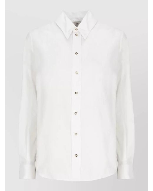 Elisabetta Franchi White Cotton Shirt Long Sleeves Buttoned Cuffs