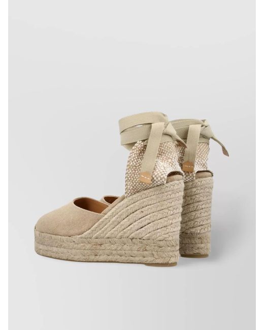 Castaner Natural Canvas Wedge Espadrille Sandals