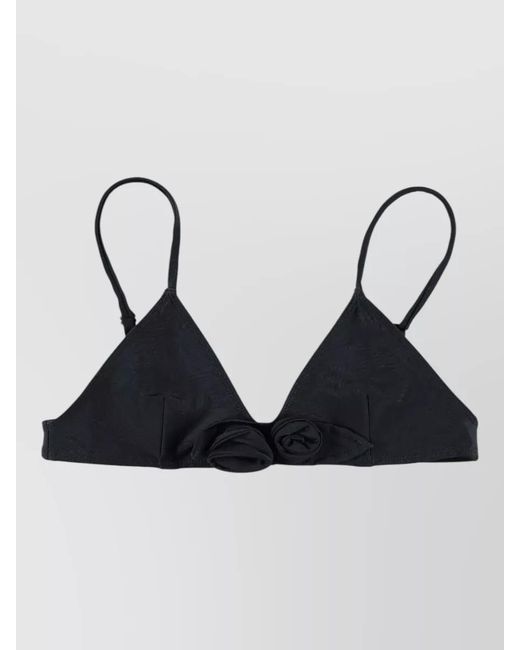 Coperni Black Flower Bikini Top