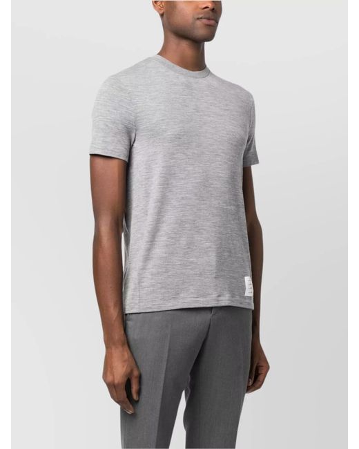 Thom Browne Gray Wool Short-Sleeve T-Shirt for men