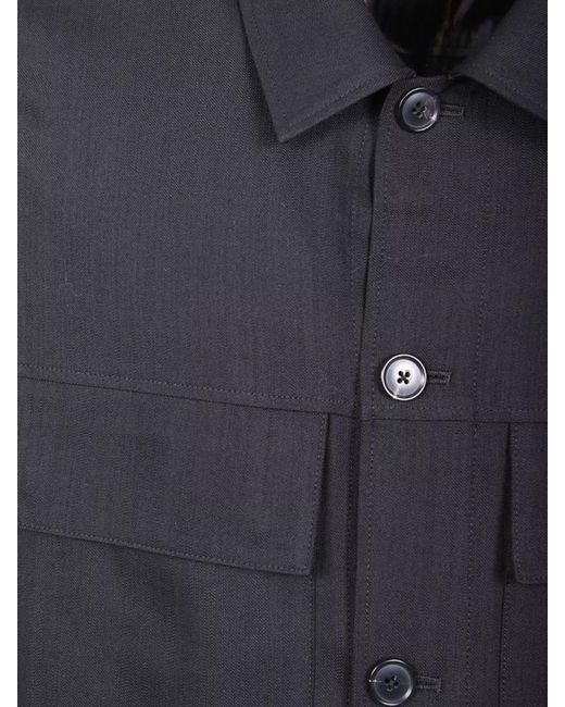 Paul Smith Blue Wool Shirt Jacket for men