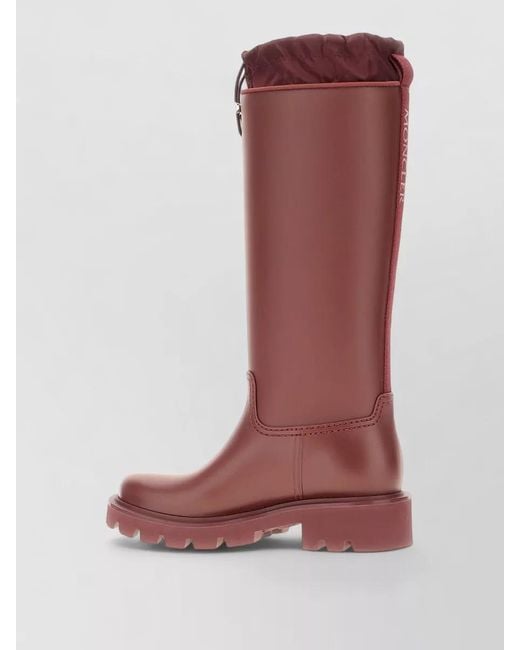Moncler Red Rubber Kickstream Ankle Boots Lug Sole Pull Tab