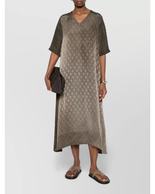 Uma Wang Multicolor Apostle Dress V Neckline Short Sleeves