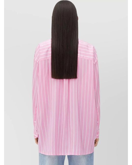 Bottega Veneta Pink Silk Regular-Fit Shirt