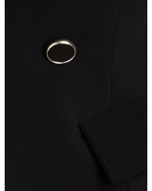 SIMONA CORSELLINI Black Stretch Viscose Blazer Tailored Silhouette