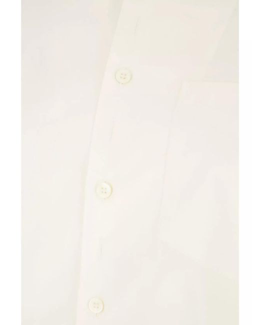 MM6 by Maison Margiela White Cotton Oversized Cutout Shirt