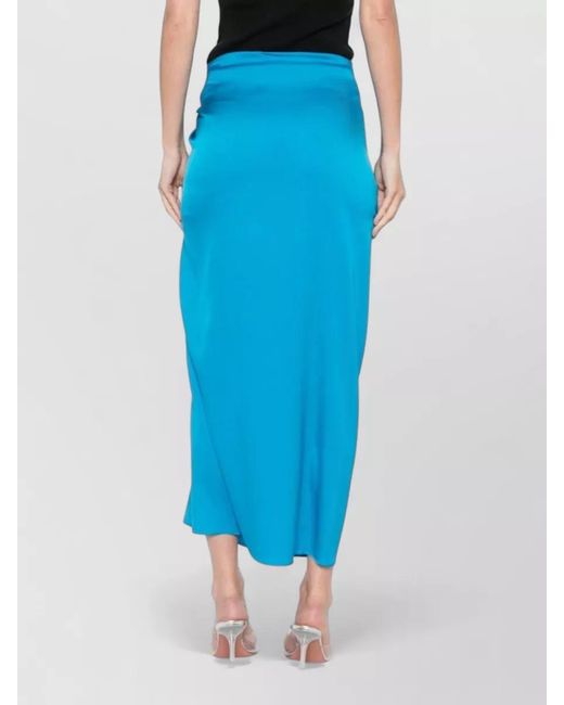 Silk95five Blue French Tie High Waist Maxi Skirt