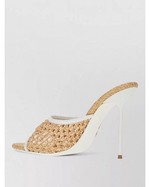 Paris Texas Natural Raffia Mules