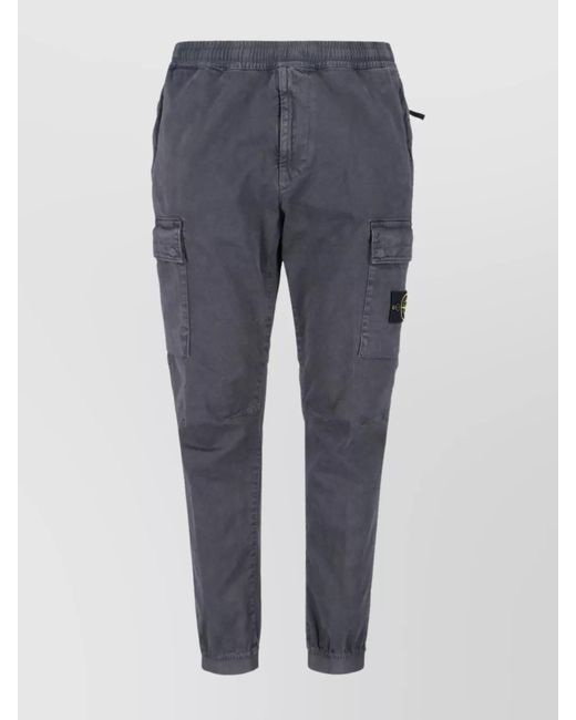 Stone Island Blue Comfortable Cargo Style Trousers for men
