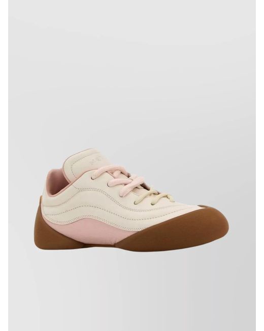 McQueen Pink Leather Low-Top Sneakers
