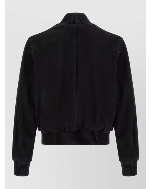 AMI Black Ami De Coeur Jacket Ribbed Collar Cuffs for men