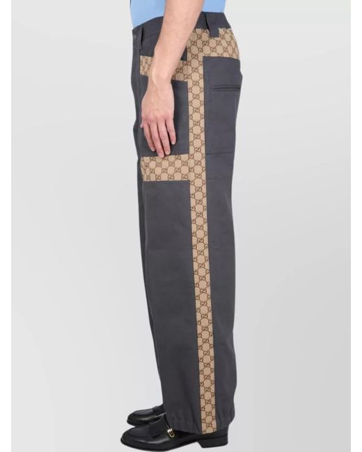 Gucci Gray Cotton Loose-Fit Trousers for men