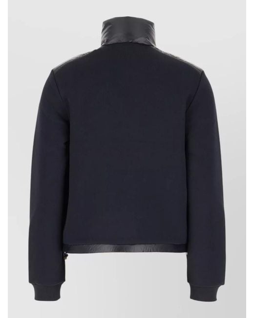 Moncler Black Cotton Blend Tricot Cardigan High Collar