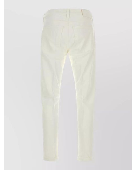 PT Torino White Stretch Cropped Denim Jeans Belt Loops for men