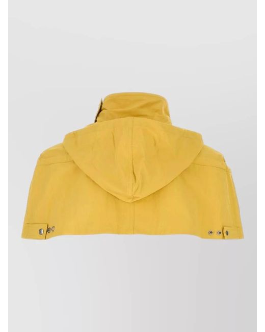 Prada Yellow Nylon Cape Adjustable Cuffs Drawstring Hood for men