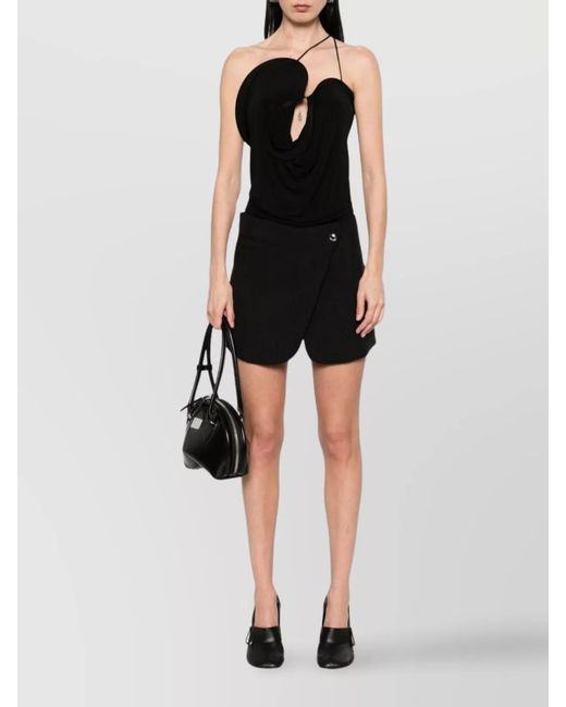 Coperni Black Polyester Wrap Mini Skirt
