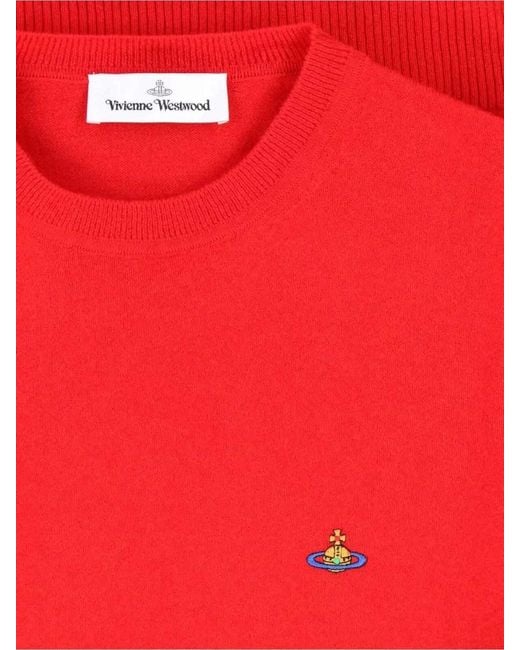 Vivienne Westwood Red Wool Blend Crewneck Sweater for men