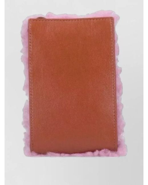 Marni Pink Crossbody Bag Faux Fur Trim Strap