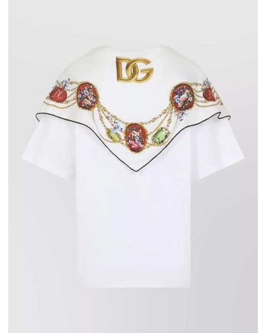 Dolce & Gabbana White Cotton Short-Sleeve T-Shirt