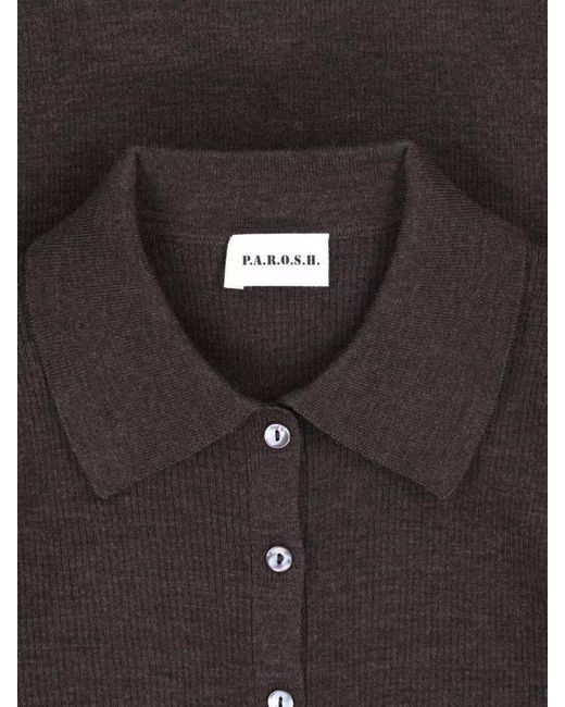 P.A.R.O.S.H. Black Wool Crewneck T-Shirt
