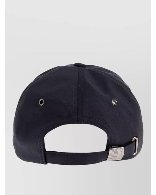 Paul Smith Blue Wool Baseball Cap Curved Peak Eyelets for men