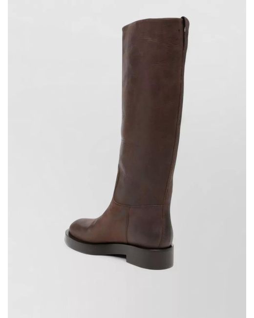 Paris Texas Brown Knee High Napa Leather Boots Block Heel