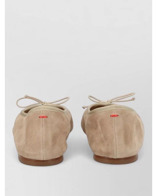 Aeyde Natural Dolphin Ballerina Shoes Bow Detail