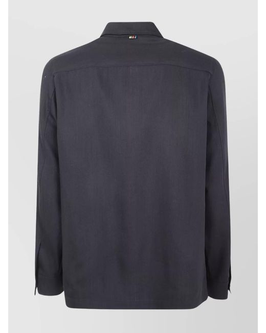 Paul Smith Blue Wool Shirt Jacket for men