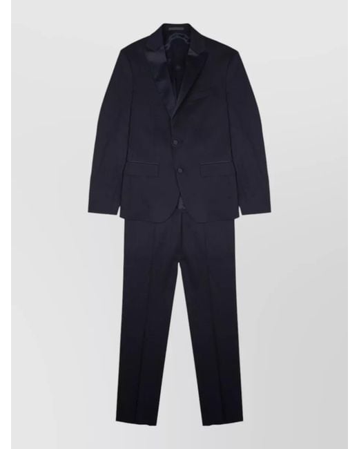 Colamarino Blue Tailored Single Breasted Notch Lapel Suit for men