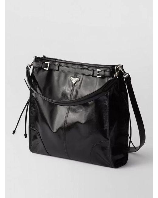 Prada Black Shoulder Bag Top Handle Smooth Finish for men