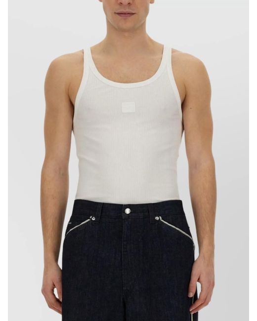Dolce & Gabbana Blue Ribbed Slim Fit Tank Top for men