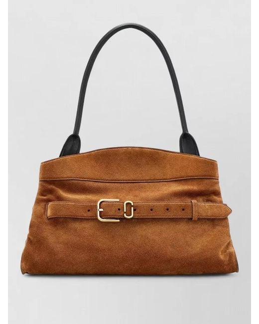Marc Jacobs Brown Shoulder Bag Adjustable Strap Suede Finish