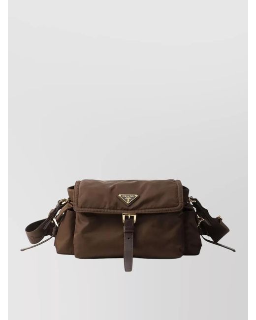 Prada Brown Explore Medium Re Nylon Flap Belt Bag